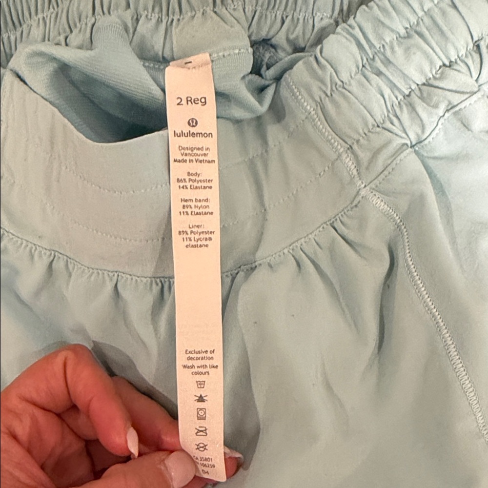 Women's Light Blue Athletic Shorts - Picture 4 of 4